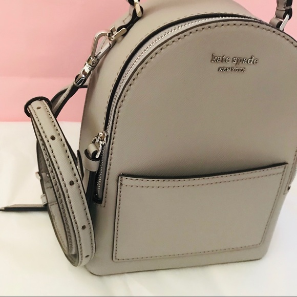 Mini Backpack Kate Spade convertible soft taupe - Picture 2 of 8